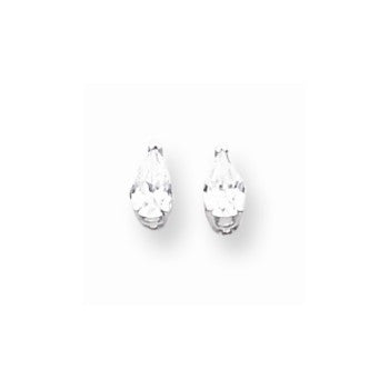 14k Yellow Gold Cubic ZirconiA Quality Diamond pear stud Earring, Jewelry Earrings