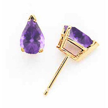 14k Yellow Gold 7x5mm Pear Tanvorite Earring, Jewelry Earrings