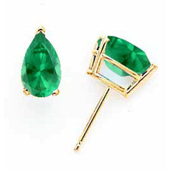 14k Yellow Gold 8x5mm Pear Mount St. Helens Earring, Jewelry Earrings