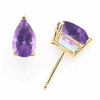 14k Yellow Gold 8x5mm Pear Tanvorite Earring, Jewelry Earrings
