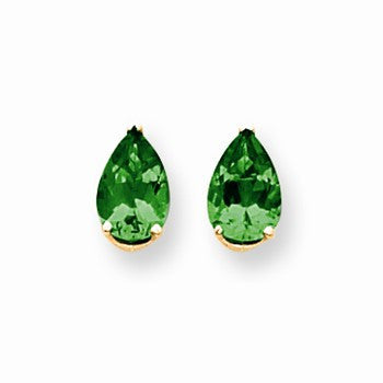 14k Yellow Gold 9x6mm Pear Mount St. Helens Earring, Jewelry Earrings