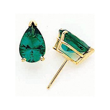 14k Yellow Gold 10x7mm Pear Mount St. Helens Earring, Jewelry Earrings