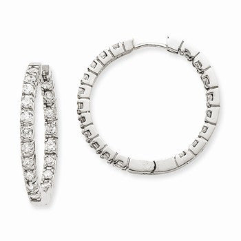 14k White Diamond Hinged Hoops Moutnings, Jewelry Earrings