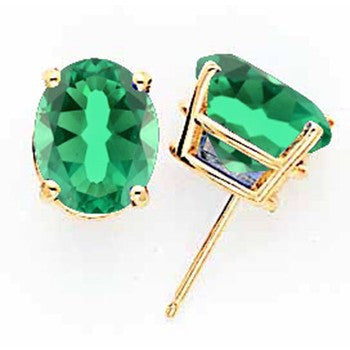 14k Yellow Gold 10x8mm Oval Mount St. Helens Earring, Jewelry Earrings