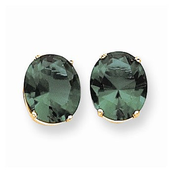14k Yellow Gold 12x10mm Oval Mount St. Helens Earring, Jewelry Earrings