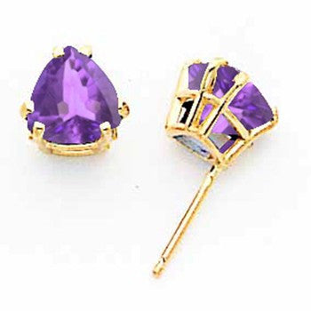 14k Yellow Gold 7mm Tanvorite Earring, Jewelry Earrings