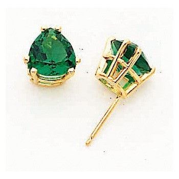 14k Yellow Gold 8mm Mount St. Helens Earring, Jewelry Earrings