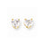 14k Yellow Gold 6mm Heart Cubic Zirconia Earrings