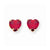 14k Yellow Gold 7mm Heart Created Ruby Earring, Jewelry Earrings