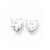 14k Yellow Gold Cubic ZirconiA Quality Diamond Heart Stud Earrings