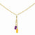 14K Yellow Gold Amethyst & Citrine Drop Necklace