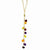 14K Yellow Gold Multi-Color Heart Gemstones Necklace