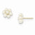 14k Yellow Gold Small White Freshwater Cultured Pearl Flower Earrings