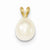 14k Gold 7mm Freshwater Cultured Rice Pearl Pendant, Pendants for Necklace