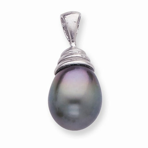 14k White Gold 9mm Salt Water Cult. Tahitian Pearl Drop Pendant, Pendants for Necklace