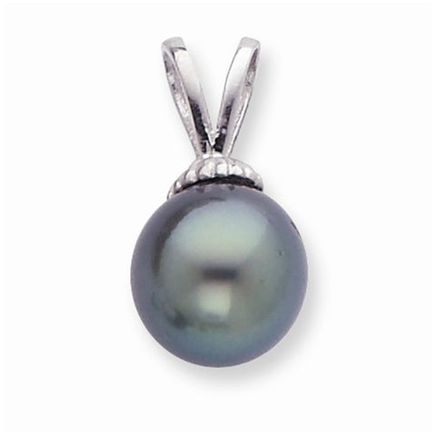 14k White Gold 9-10mm Salt Water Cultured Tahitian Pearl Pendant, Pendants for Necklace