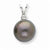 14k White Gold 10mm Salt Water Cult. Tahitian Pearl & Dia. Pendant, Pendants for Necklace
