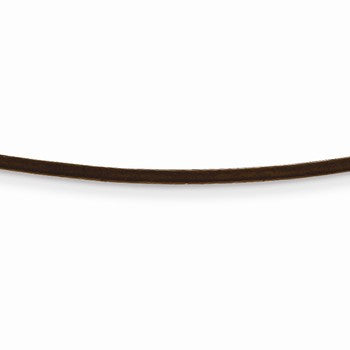 14K Yellow Gold Brown Leather Cord Necklace