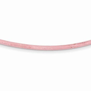 14K Yellow Gold Pink Leather Cord Necklace