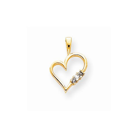 14k Gold Blue dia/AA Heart Pendant, Pendants for Necklace
