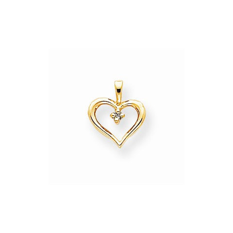 14k Gold Enhanced Blue Diamond Heart Pendant, Pendants for Necklace