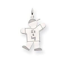 14k White Gold Kid Charm hide-image