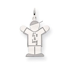 14k White Gold Kid Charm hide-image