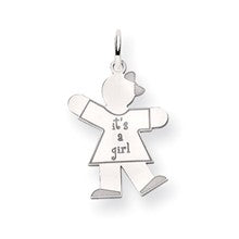 14k White Gold Kid Charm hide-image