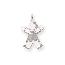 14k White Gold Kid Charm hide-image