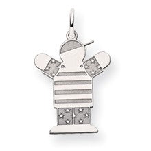 14k White Gold Kid Charm hide-image