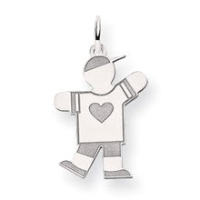14k White Gold Kid Charm hide-image