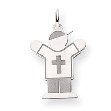14k White Gold Kid Charm hide-image