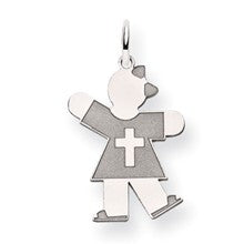 14k White Gold Kid Charm hide-image