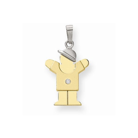 14k Gold Two-tone AA Diamond Kid Pendant, Gorgeous Pendants for Necklace