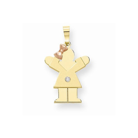 14k Gold Two-tone AA Diamond Kid Pendant, Alluring Pendants for Necklace