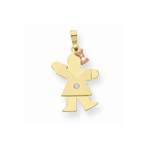 14k Gold Two-tone AA Diamond Kid Pendant, Appealing Pendants for Necklace