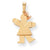 14k Gold Two-Tone Small Girl on Right Engravable Charm hide-image