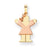14k Gold Two-Tone Small Girl w/ Bow on Left Engravable Charm hide-image