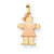 14k Gold Two-Tone Small Girl w/ Bow on Left Engravable Charm hide-image