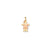 Small Girl w/ Bow on Left Engravable Charm in 14k Gold Two-tone