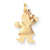 14k Gold Puffed Girl w/Bow on Right Engravable Charm hide-image