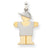 14k Gold Two-Tone Large Boy w/Hat on Right Engravable Charm hide-image