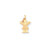 Large Girl w/Bow on Left Engravable Charm in 14k Gold Two-tone