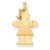 14k Gold Solid Engravable Girl w/Bow on Left Charm hide-image