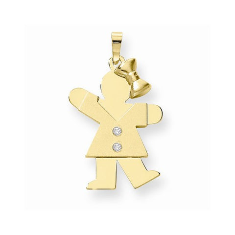 14k Gold AA Diamond Kid Pendant, Lovely Pendants for Necklace