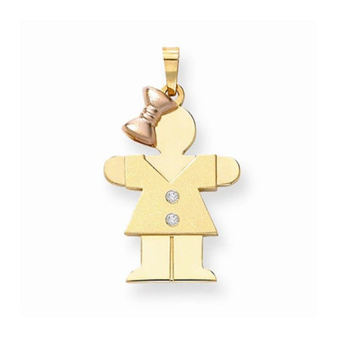 14k Gold Two-tone AA Diamond Kid Pendant, Stylish Pendants for Necklace