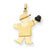 14k Gold Boy with CZ September Birthstone Charm hide-image