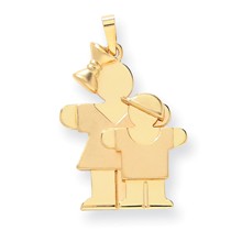 14k Gold Big Girl & Little Boy Engravable Charm hide-image