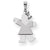 14k White Gold Small Girl w/Bow on Right Engravable Charm hide-image