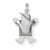 14k White Gold Puffed Boy w/Hat on Right Engravable Charm hide-image